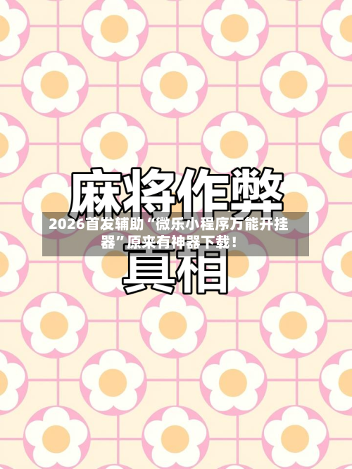 2026首发辅助“微乐小程序万能开挂器”原来有神器下载!