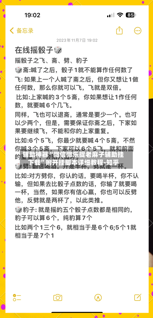 辅助神器“微信微乐捉老麻子辅助挂下载”附开挂脚本详细教程-知乎-第3张图片