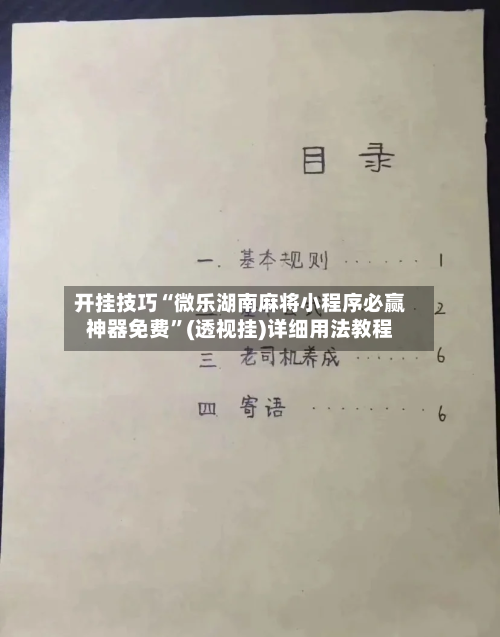 开挂技巧“微乐湖南麻将小程序必赢神器免费”(透视挂)详细用法教程-第2张图片