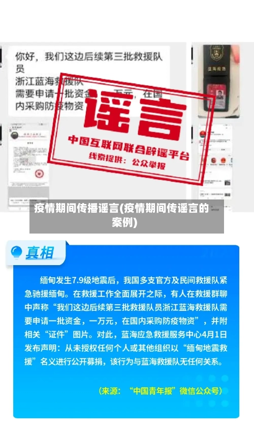 疫情期间传播谣言(疫情期间传谣言的案例)