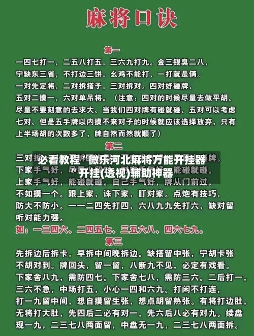 必看教程“微乐河北麻将万能开挂器”开挂(透视)辅助神器-第3张图片