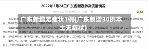 广东新增无症状1例(广东新增30例本土无症状)-第3张图片