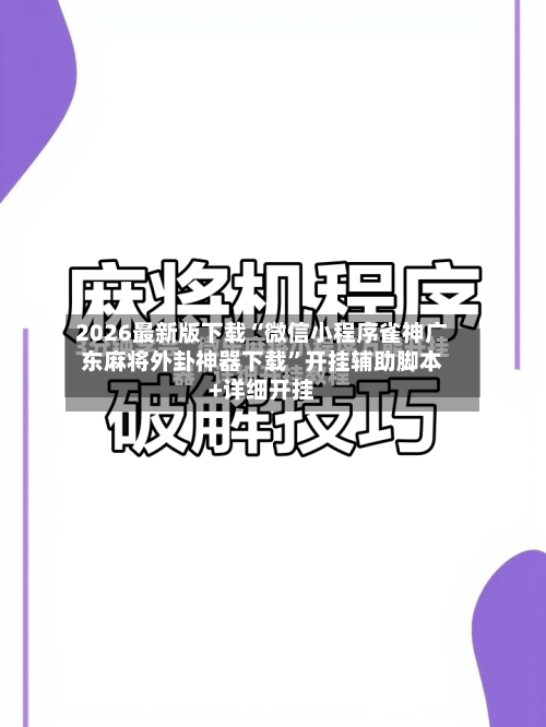 2026最新版下载“微信小程序雀神广东麻将外卦神器下载	”开挂辅助脚本+详细开挂-第2张图片