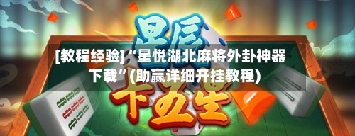 [教程经验]“星悦湖北麻将外卦神器下载	”(助赢详细开挂教程)-第2张图片