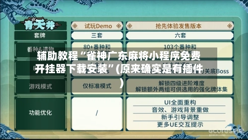辅助教程“雀神广东麻将小程序免费开挂器下载安装”(原来确实是有插件)-第2张图片