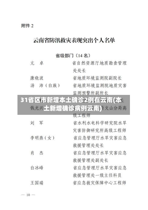 31省区市新增本土确诊2例在云南(本土新增确诊病例云南)-第2张图片