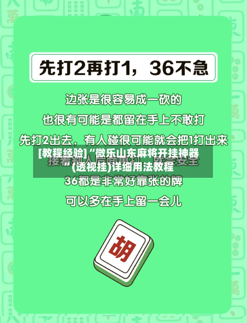 [教程经验]“微乐山东麻将开挂神器	”(透视挂)详细用法教程-第3张图片
