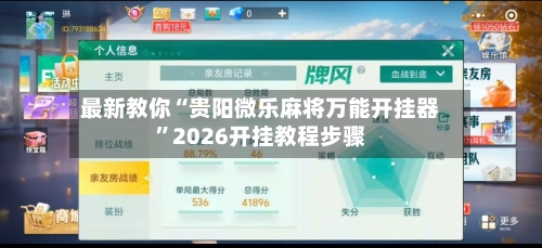 最新教你“贵阳微乐麻将万能开挂器”2026开挂教程步骤-第3张图片