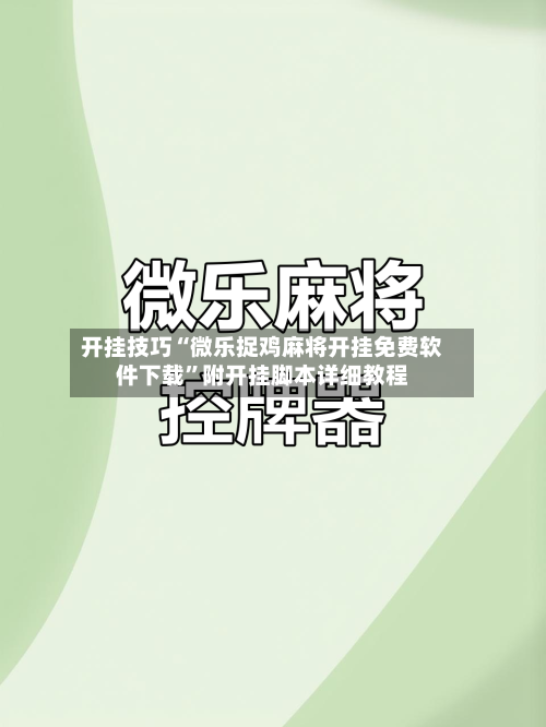 开挂技巧“微乐捉鸡麻将开挂免费软件下载”附开挂脚本详细教程-第2张图片