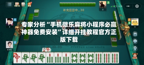 专家分析“手机微乐麻将小程序必赢神器免费安装”详细开挂教程官方正版下载