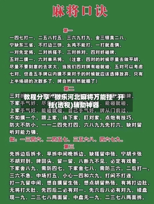 教程分享“微乐河北麻将万能挂”开挂(透视)辅助神器-第3张图片