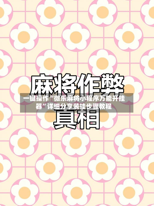 一键操作“微乐麻将小程序万能开挂器”详细分享装挂步骤教程-第2张图片