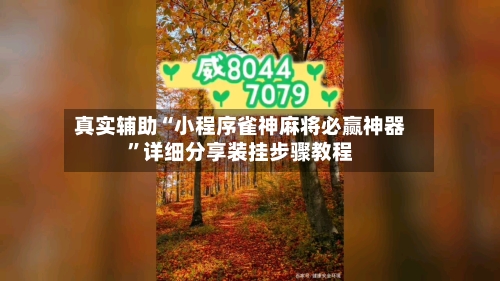 真实辅助“小程序雀神麻将必赢神器”详细分享装挂步骤教程-第2张图片