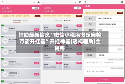 辅助最新信息“微信小程序微乐麻将万能开挂器”开挂神器{透视辅助}全揭秘-第3张图片