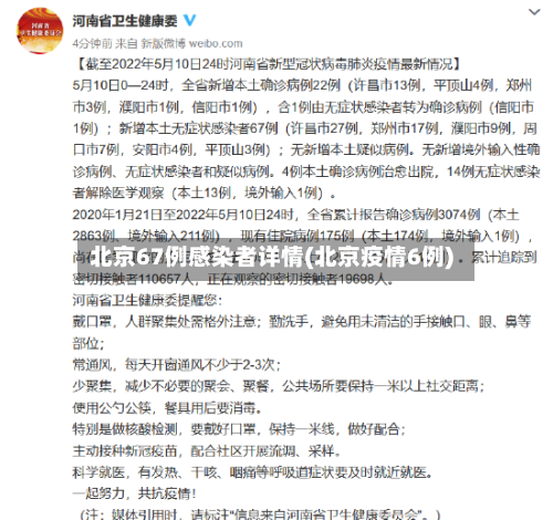北京67例感染者详情(北京疫情6例)