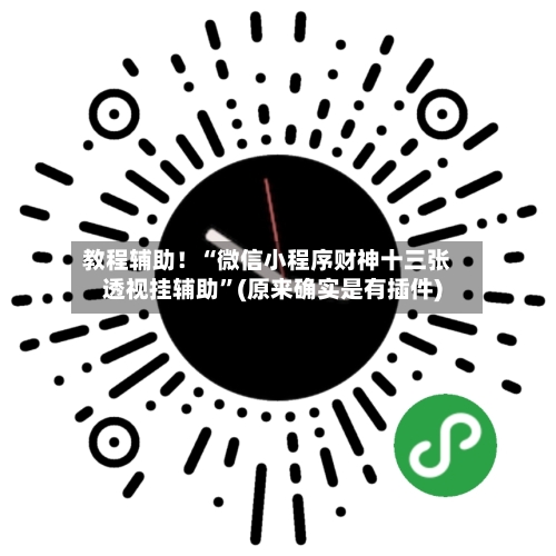 教程辅助！“微信小程序财神十三张透视挂辅助”(原来确实是有插件)