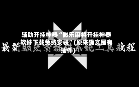 辅助开挂神器“微乐麻将开挂神器软件下载免费安装”(原来确实是有插件)