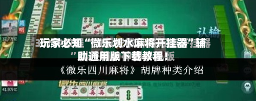 玩家必知“微乐划水麻将开挂器”辅助通用版下载教程！-第2张图片