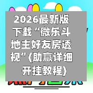 2026最新版下载“微乐斗地主好友房透视”(助赢详细开挂教程)-第2张图片