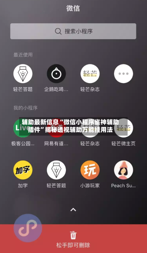 辅助最新信息“微信小程序雀神辅助插件”揭秘透视辅助万能挂用法-第2张图片