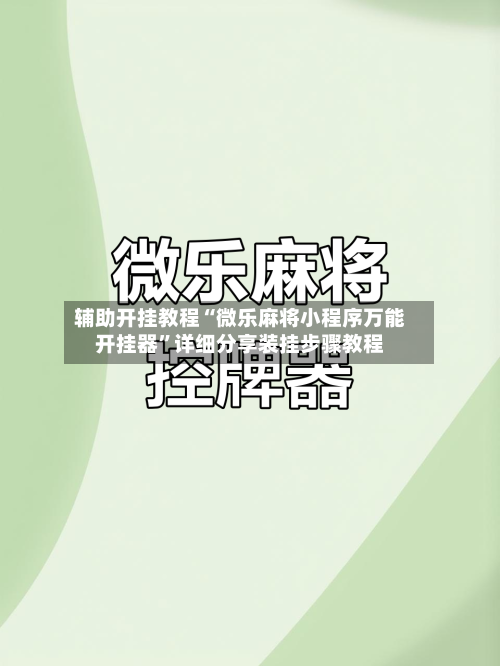 辅助开挂教程“微乐麻将小程序万能开挂器”详细分享装挂步骤教程-第2张图片