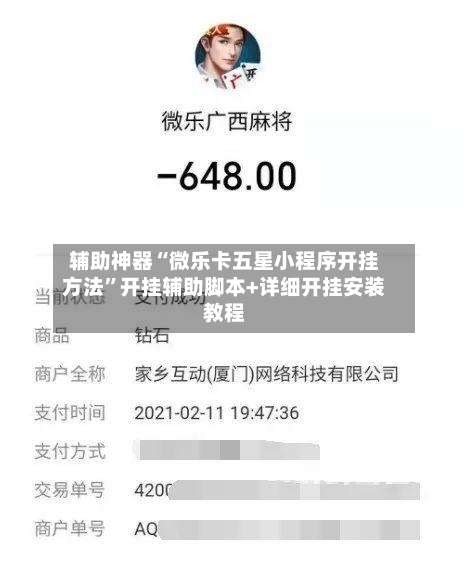 辅助神器“微乐卡五星小程序开挂方法”开挂辅助脚本+详细开挂安装教程-第2张图片