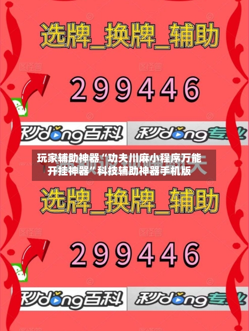 玩家辅助神器“功夫川麻小程序万能开挂神器”科技辅助神器手机版-第3张图片