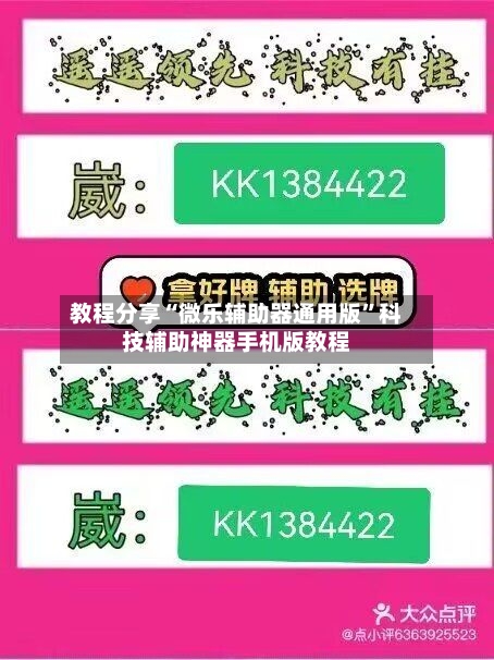 教程分享“微乐辅助器通用版”科技辅助神器手机版教程