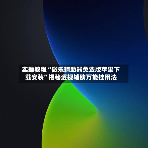 实操教程“微乐辅助器免费版苹果下载安装”揭秘透视辅助万能挂用法