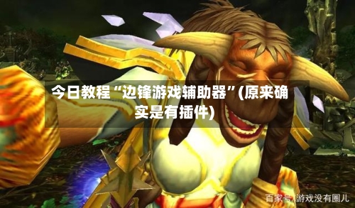 今日教程“边锋游戏辅助器”(原来确实是有插件)-第2张图片