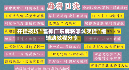 开挂技巧“雀神广东麻将怎么买挂	”细辅助教程分享-第2张图片