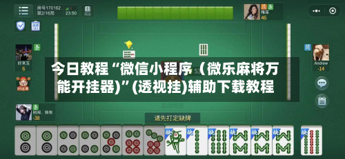 今日教程“微信小程序（微乐麻将万能开挂器)”(透视挂)辅助下载教程-第3张图片