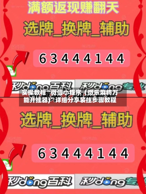 实操教程“微信小程序（微乐麻将万能开挂器)”详细分享装挂步骤教程-第2张图片