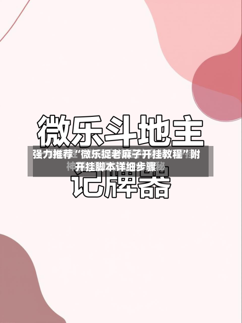 强力推荐“微乐捉老麻子开挂教程”附开挂脚本详细步骤-第2张图片