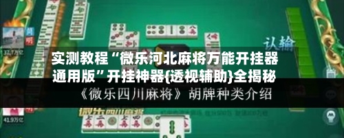 实测教程“微乐河北麻将万能开挂器通用版”开挂神器{透视辅助}全揭秘-第3张图片