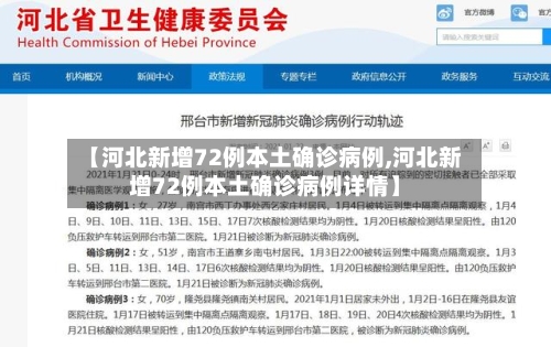 【河北新增72例本土确诊病例,河北新增72例本土确诊病例详情】