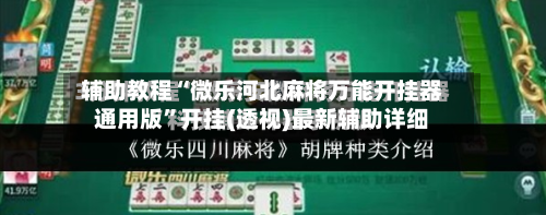 辅助教程“微乐河北麻将万能开挂器通用版”开挂(透视)最新辅助详细