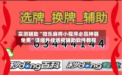 实测辅助“微乐麻将小程序必赢神器免费”详细外挂透视辅助软件教程-第2张图片