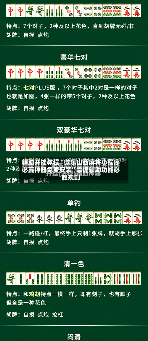 辅助开挂教程“微乐山西麻将小程序必赢神器免费安装”掌握辅助功能必胜规则-第2张图片