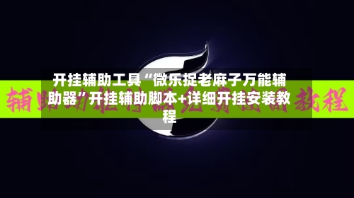 开挂辅助工具“微乐捉老麻子万能辅助器”开挂辅助脚本+详细开挂安装教程