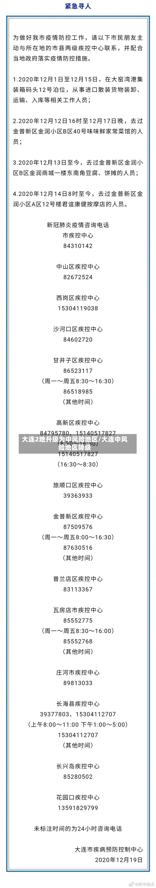 大连2地升级为中风险地区/大连中风险地区降级-第3张图片