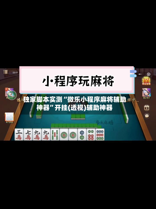 独家脚本实测“微乐小程序麻将辅助神器”开挂(透视)辅助神器-第3张图片