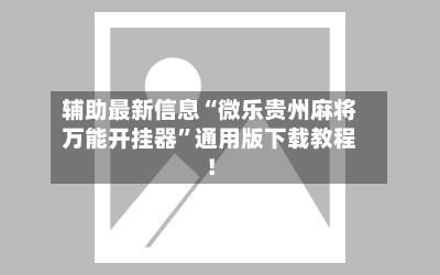 辅助最新信息“微乐贵州麻将万能开挂器”通用版下载教程！-第3张图片