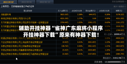辅助开挂神器“雀神广东麻将小程序开挂神器下载”原来有神器下载！