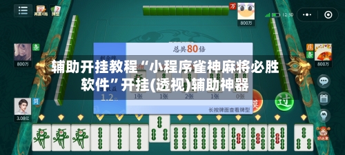 辅助开挂教程“小程序雀神麻将必胜软件”开挂(透视)辅助神器-第3张图片