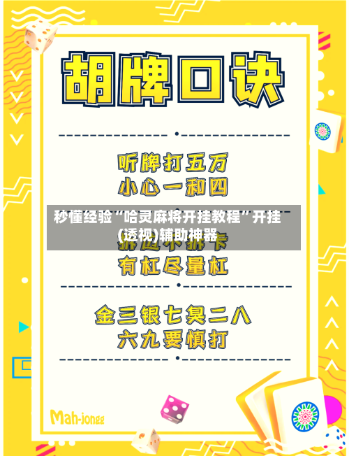 秒懂经验“哈灵麻将开挂教程	”开挂(透视)辅助神器-第2张图片
