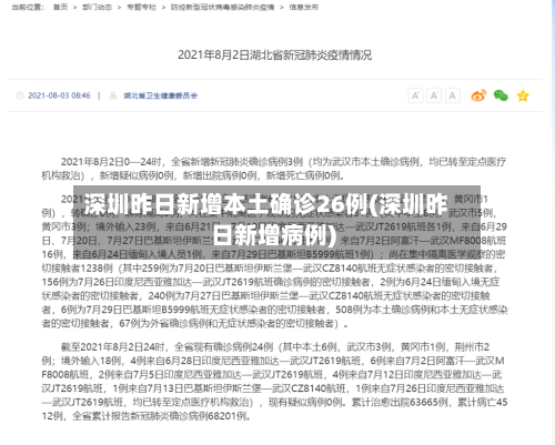 深圳昨日新增本土确诊26例(深圳昨日新增病例)-第3张图片
