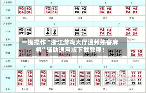 一键操作“浙江游戏大厅温州熟客麻将”辅助通用版下载教程！-第2张图片