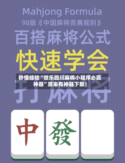秒懂经验“微乐四川麻将小程序必赢神器”原来有神器下载！-第2张图片