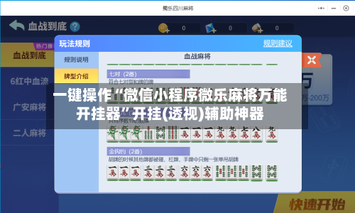 一键操作“微信小程序微乐麻将万能开挂器”开挂(透视)辅助神器-第3张图片